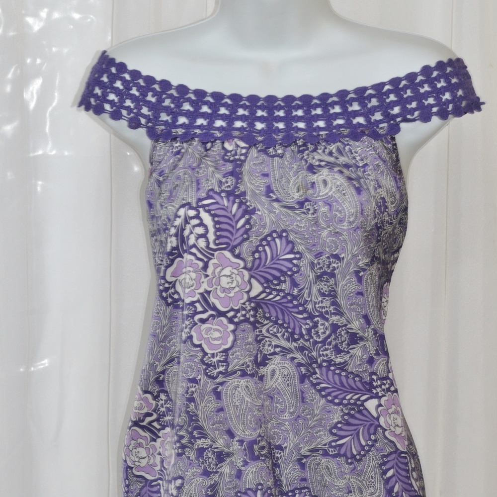 Apt 9 XL Purple Sleeveless Paisley off sho…